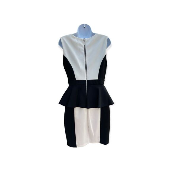 Bisou Bisou Black White Bodycon Business Knee Length Dress Size 4 - Picture 2 of 6